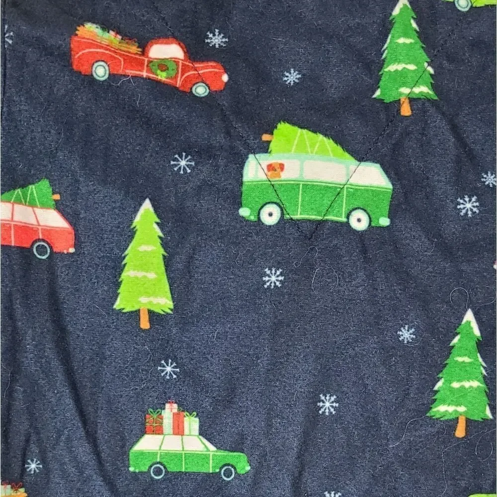 Christmas Navy Blue Car/Trucks Flannel Pajamas Baby 18M Matching PJs Sleep Set